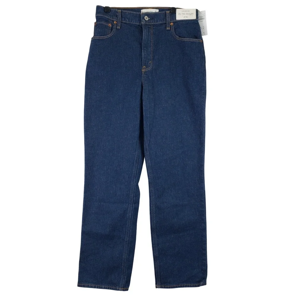 Abercrombie & Fitch The 90s Straight Jeans Womens 27 4S Blue Ultra High Rise